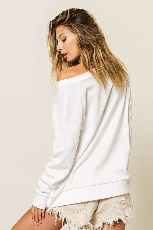 Off-white Sweatshirt mit Rundhalsausschnitt und glattem Rücken