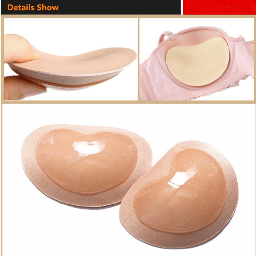 Silicone nipple covers bra pads, beige skin-tone, oval concave close-up