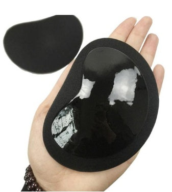 Silicone nipple covers bra pads, black set, oval pads held on hand