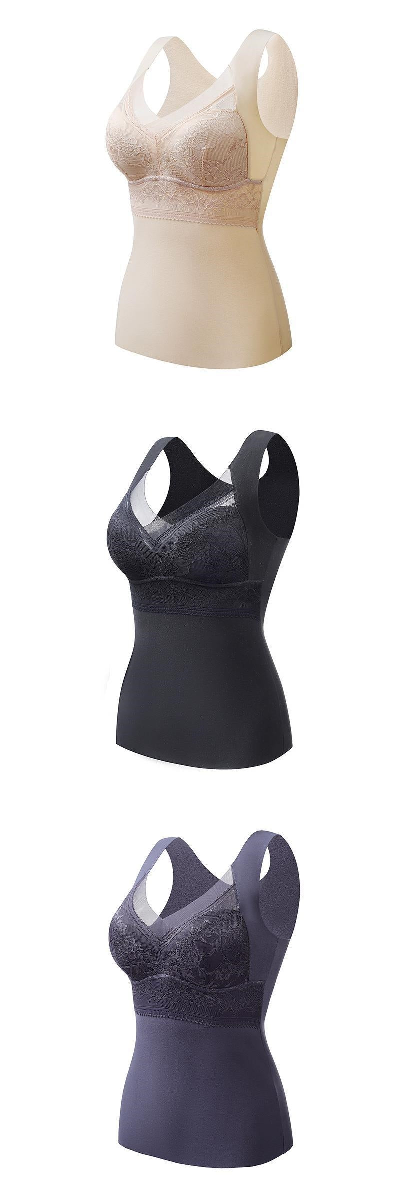 Thermal padded wireless bra 3-pack in cream, black, and navy blue