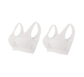 Women's everyday bra 2-pack in off-white, racerback with mesh detail
