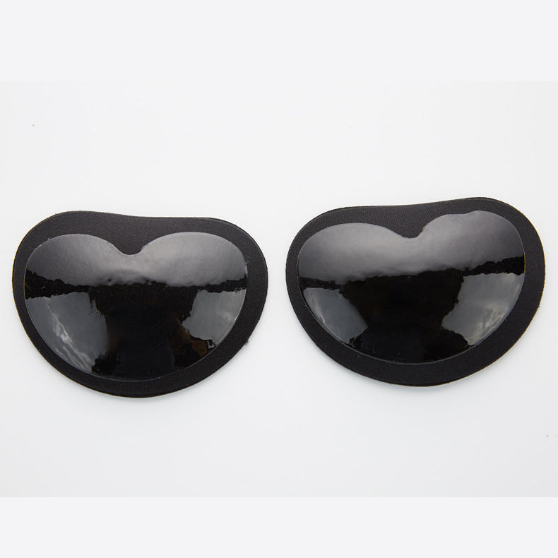 Silicone nipple covers bra pads, black oval silicone pads, pair