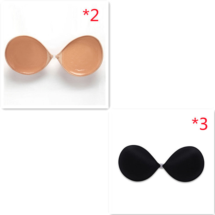 Silicone strapless bra cups bundle with nude and black pairs