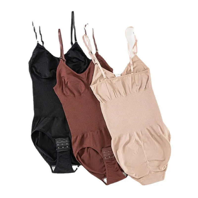 Basic Bae scoop neck bodysuit in black, brown, and Dust Storm beige (multiple colors)