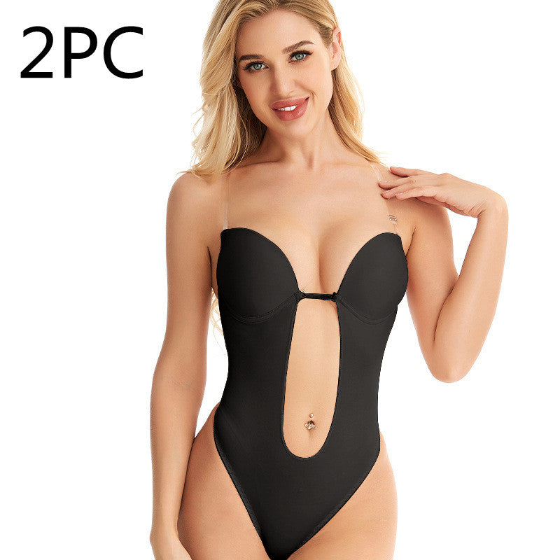 Minimizer Tube Bra mit Bruststütze, schwarzer Body mit geformten Cups