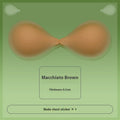 Silicone adhesive bra cups, macchiato brown color medium-light with center seam