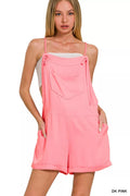 DK PINK Rayon-Overall mit Knotenträgern, Taschen und weitem Halsausschnitt