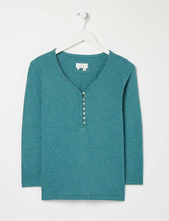 FatFace Pyjamas Cotton Rich Lace Trim Pyjama Top 4 FatFace Pyjamas Cotton Rich Lace Trim Pyjama Top - Image 2