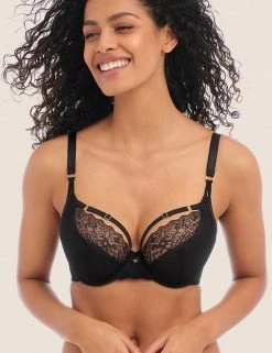 Freya Lingerie Temptress Lace Trim Wired Plunge Bra C-G -Lingerie Sales Shop SD 08 T13 4829 Y0 X EC 1