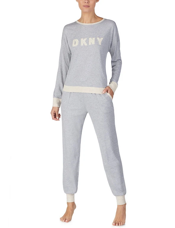 DKNY Pyjamas Cotton Rich Embroidered Pyjama Set 11 DKNY Pyjamas Cotton Rich Embroidered Pyjama Set - Image 9