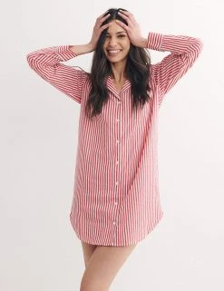 Nobody's Child Nightdresses Pure Cotton Striped Nightshirt