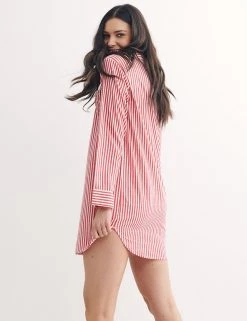 Nobody's Child Nightdresses Pure Cotton Striped Nightshirt -Lingerie Sales Shop SD 10 T82 4815 B4 X EC 2