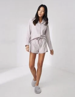 FatFace Pyjamas Pure Cotton Checked Short Pyjama Set